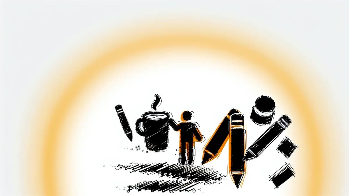 Kaffee oder Tee für Konzentration: Tasse Kaffee und Tasse Tee nebeneinander auf dem Schreibtisch