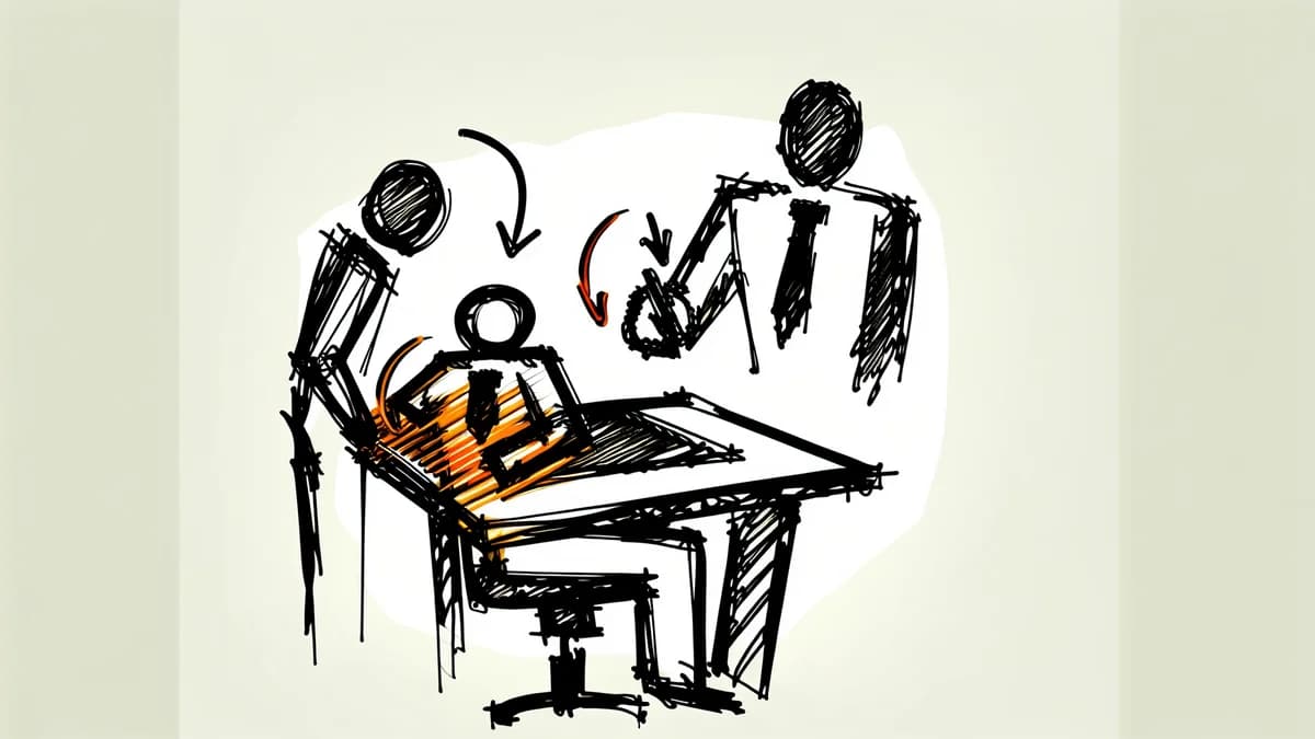 Schreibtisch zu niedrig: Falsche Körperhaltung mit hochgezogenen Schultern